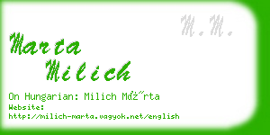 marta milich business card